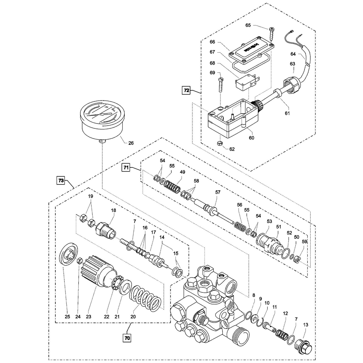 Kranzle Replacement Pressure Switch ( Micro Switch ) 15018